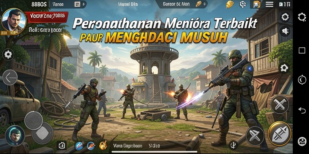 Tampilan menarik dari gameplay Tower Defense 88BOS.