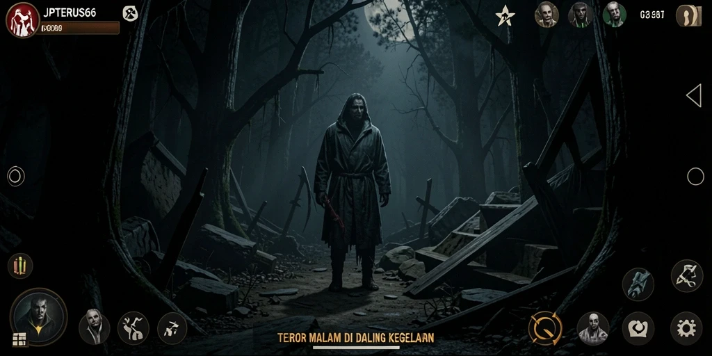 Screenshot menampilkan gameplay mencekam di dunia horor.
