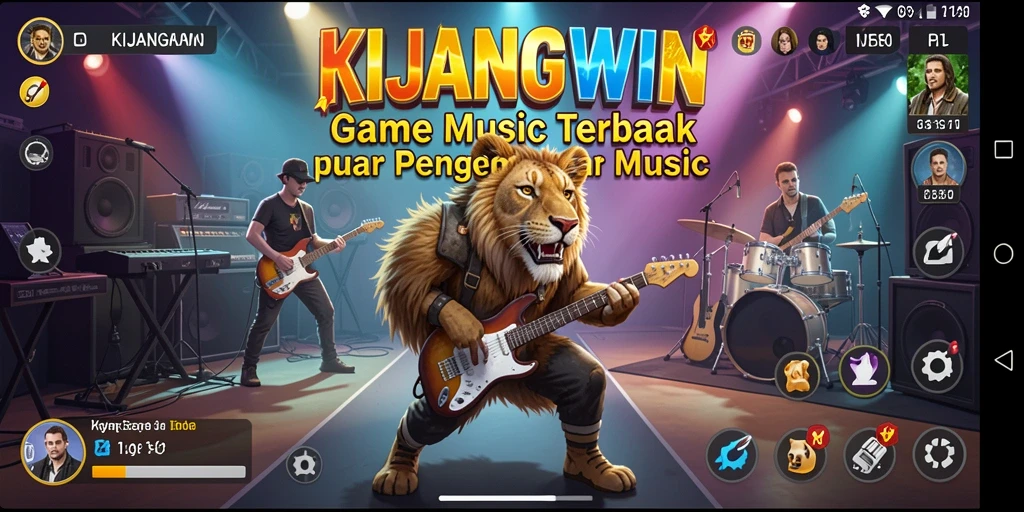 Tampilan gameplay seru dari KIJANGWIN dengan musik yang mengalun.