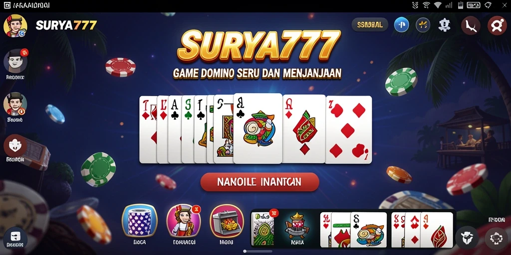 Tampilan gameplay menarik dari permainan Domino SURYA777.