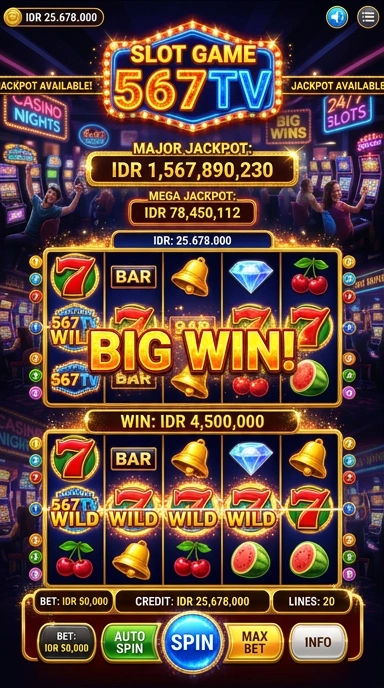 Tampilan utama aplikasi 567tv dengan desain yang user-friendly.